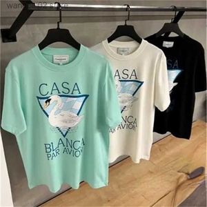T-shirts pour hommes de bonne qualité Casablanca Swan Print T-shirt à la mode pour hommes Casablanca à manches courtes Vintage Tees T-shirt Vêtements pour hommes T230621
