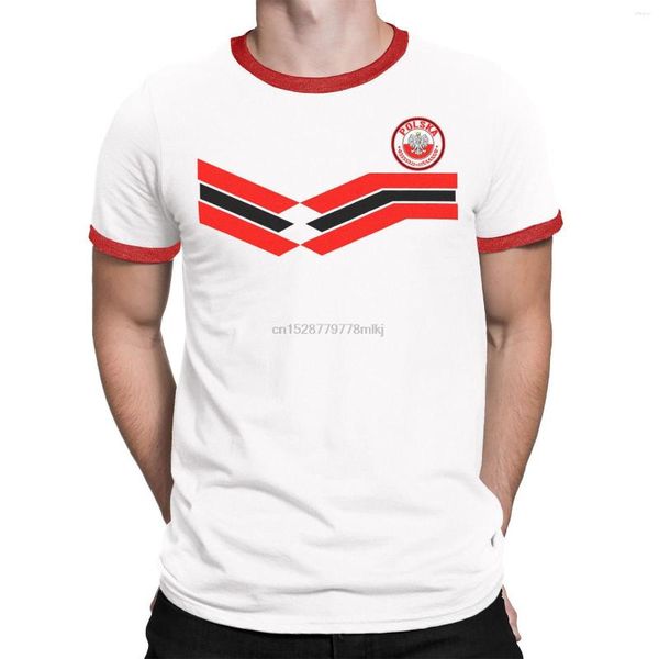 T-shirts pour hommes bonne qualité chemise en coton col rond décontracté imprimé T-Shirt Polska pologne hommes T-Shirt footballeur Style rétro T-Shirt