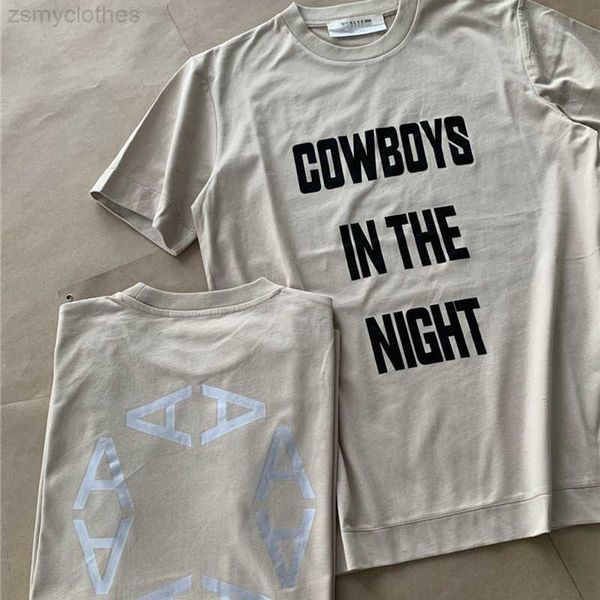 T-shirts pour hommes Bonne qualité Cowboys dans la nuit 1017 ALYX 9SM Mode T-shirt Hommes 1 1 ALYX Abricot Femmes T-shirt Oversize Tee Manches courtes