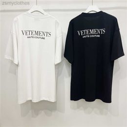 Heren T-shirts Goede Kwaliteit Haute Couture Vetements Mode T-shirt Mannen Wit Vetements Vrouwen Vintage T-shirt Oversize Tee VTM Korte Mouw