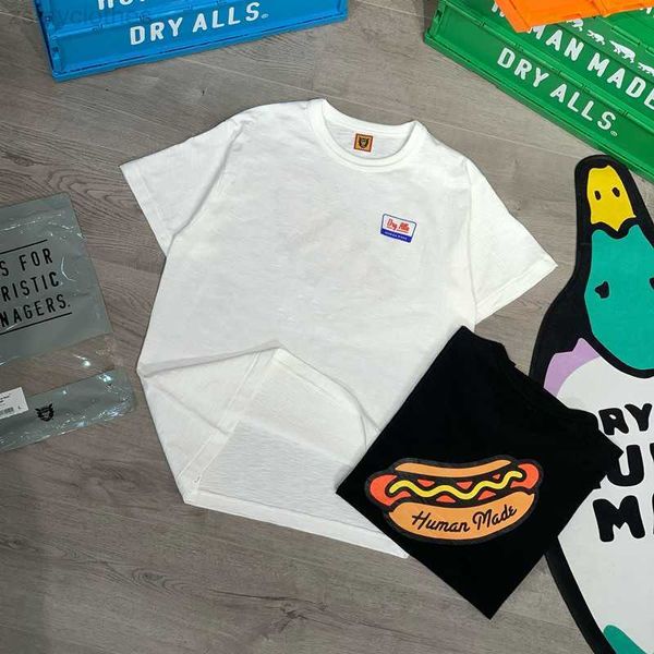 T-shirts pour hommes de bonne qualité Hot Dog Fashion Shirts 1 Human Made manches courtes Femmes Haruku Summer Style Tee Hommes Vêtements