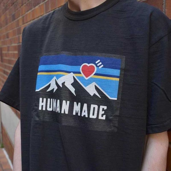 Camisetas para hombre, buena calidad, recién llegado, camisas de moda hechas por humanos, camiseta Multicolor hecha por humanos para mujer, montaña nevada