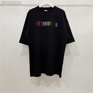 T-shirts pour hommes Bonne qualité Nouveau Strass Vetements T-shirt noir Hommes Vetements Casual Femmes Tees VTM Chemises surdimensionnées Vêtements pour hommes