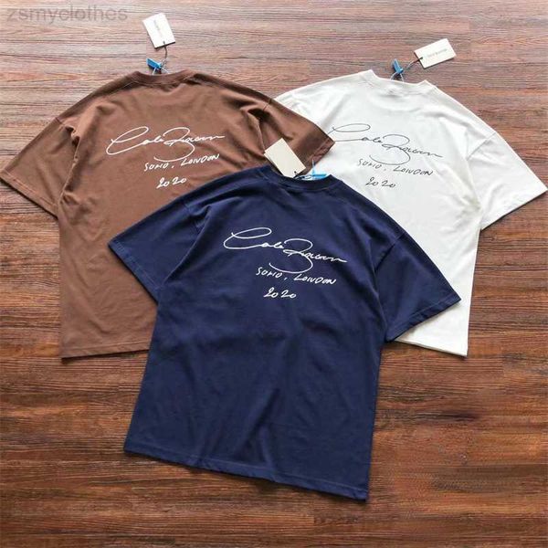 T-shirts pour hommes de bonne qualité surdimensionné Cole Buxton griffonné slogan mode t-shirt hommes marron bleu royal noir blanc CB t-shirt avec étiquette