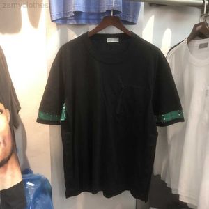 T-shirts pour hommes Bonne qualité Poignets lambrissés avec fleur de cajou Mode T-shirt Hommes Poche zippée Femmes Manches courtes Tee-shirt blanc Vêtements pour hommes