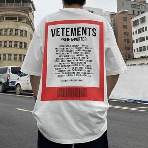 Camisetas para hombres Buena calidad VETEMENTS Camiseta de moda Hombres 1 1 Vetements Camisas de gran tamaño Cuello trasero Tonal Letra bordada Mujeres Tees G230202