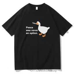 T-shirts pour hommes Goose Peace n'était jamais une option T-shirt unisexe en coton anti-rétrécissement Tee Mode Loisirs Cool Hommes T-shirts Été Femmes T-shirt 230210