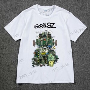 Camisetas para hombre Gorillaz Camiseta Reino Unido Banda de rock Gorillazs Camiseta Hip-Hop Alternativa Música Rap Camiseta The Now-Now Nuevo álbum Camiseta Algodón puro T240124