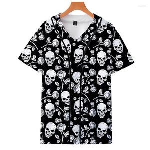 Hommes t-shirts gothique 3d noir crâne chemise Homme été Style à manches courtes équipe de Baseball maillot unisexe uniforme Couple