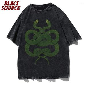 T-shirts pour hommes Gothic Dark Street Femmes T-shirts Japonais Dessin animé Imprimer Chemise à manches courtes Punk Harajuku Ulzzang Lâche Y2K Vêtements Tops