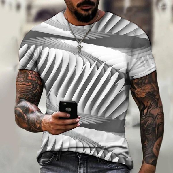 Camisetas para hombre, camiseta geométrica gótica, camisetas, camiseta estampada en 3d, camisetas casuales de manga corta, ropa de calle para hombre