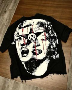T-shirts masculins T-shirt graphique surdimensionné gothique y2k top hip-hop harajuku t-shirt à manches à manches courtes Q240517