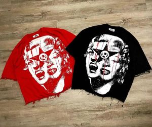 T-shirts pour hommes Gothic Shirt Men Femmes Y2k Style Fashion Hip Hop Streetwear HARAJUKU PRESSION IMPRESSION SHORTS COURT