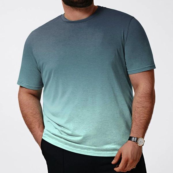 T-shirts pour hommes dégradé hommes T-Shirt 5xl été à manches courtes graphique coloré décontracté col rond t-shirts amples hauts Ropa Hombre