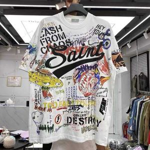 T-shirts pour hommes Graffiti Murakami Takashi Splash Ink T-shirt à manches courtes à col rond T230419