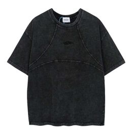 T-shirts masculins T-shirt à manches courtes grailz brochette déconstruite Patchwork Tops vieillis t-shirts noirs vintage de meilleure qualité J240402