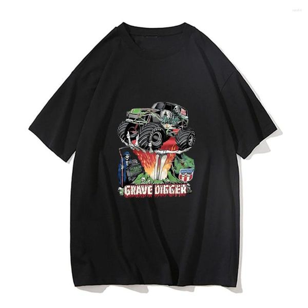 T-shirts pour hommes Grave Digger Truck T-shirt en coton Classique Unique Harajuku Casual Streetwear Unisexe à manches courtes Y2k Tops Mode Homme Vêtements