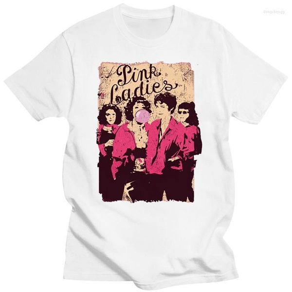 T-shirts pour hommes Grease Movie Pink Ladies T-shirt adulte sous licence T-shirt à manches courtes en coton toutes tailles