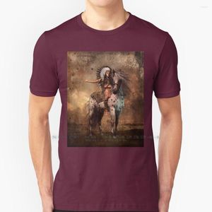 T-shirts homme grand esprit chef chemise coton 6XL égalité Joseph Nez Percé cheval Original Art Shanina Conway sépia