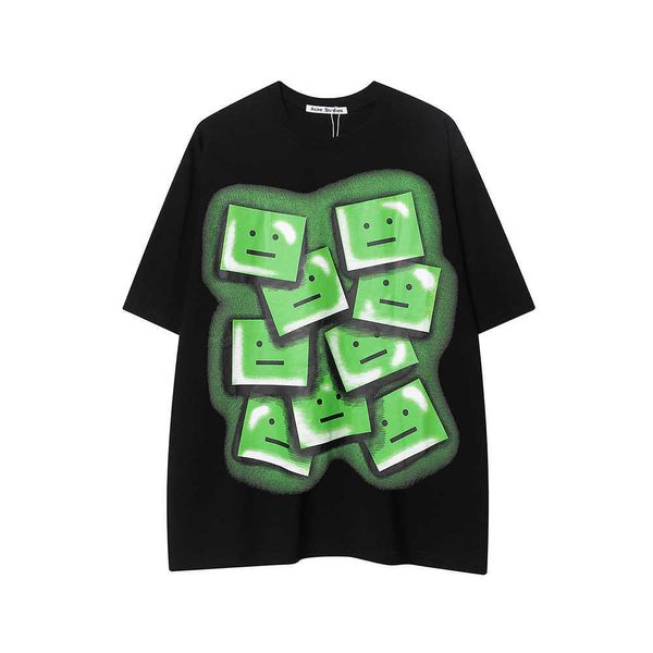 Camisetas de hombre Estampado de hielo verde Color negro Y2K Camisetas de verano Camisetas de manga corta de algodón de gran tamaño para hombre Camisetas unisex con cuello redondo Suelto Tanque casual Z0220