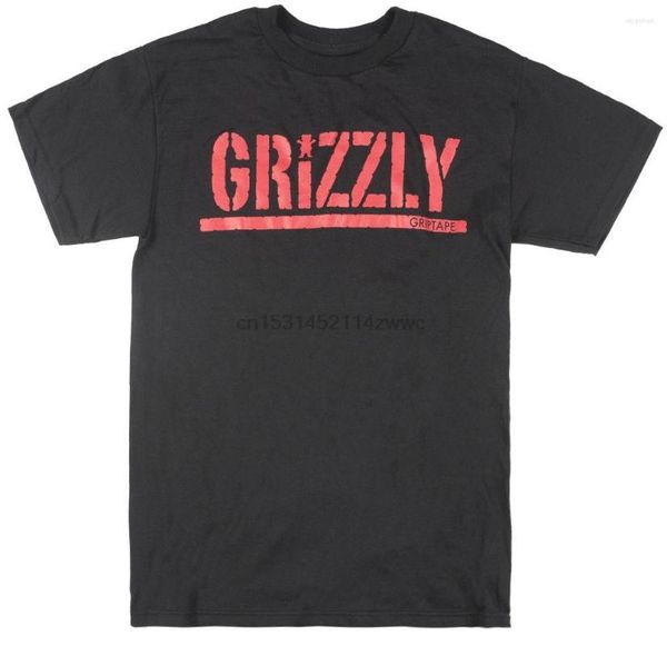 T-shirts pour hommes GRIZZLY GRIPTAPE STAMP LOGO T-shirt NOIR ROUGE SKATEBOARD TOP MENS