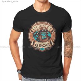 Camisetas para hombres Grog Craft Beer O Cuello Camiseta Mono Juego LeChuck Elaine Guybrush Algodón puro Camiseta clásica Mans Tops de gran tamaño L240304