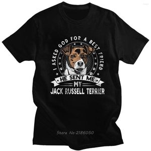 Mannen T-shirts Grunge Stijl Jack Russell Terrier Shirt Mannen Korte Mouw Casual Hond Vriend Tshirt Verontruste Print Katoen Tee Harajuku Gift