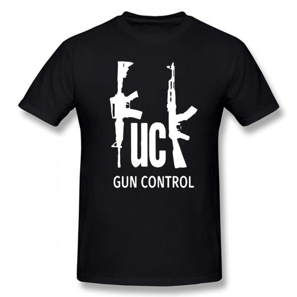 Camisetas de hombre GUN CONTROL Cumpleaños Divertido Unisex Gráfico Vintage Cool Algodón Camisetas de manga corta O-cuello Harajuku Camiseta