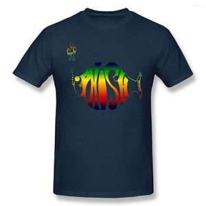 Camisetas para hombre GUPINGER Mens Rainbow Phish Leisure Navy T-Shirt Hombre Print Hipster Top Tee