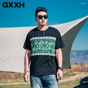 T-shirts hommes GXXH 2024 T-shirt d'été coton à manches courtes marée homme mode grande taille sommets col rond t-shirt blanc XXL-7XL