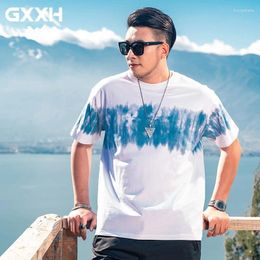 Camisetas para hombres gxxh ropa casual grande y alta verano camiseta de algodón de manga corta moda fat chico estampado gran tamaño xxl-7xl camiseta macho