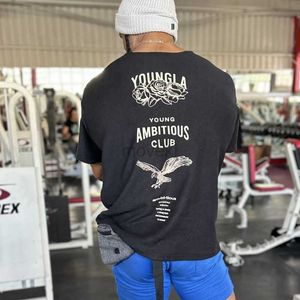 T-shirts pour hommes T-shirt coton T-shirt Men Fitness Workout Slim Slim à manches courtes Male Body Body Body