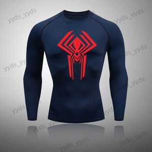 T-shirts voor heren Gymnastiek Heren Fitness Sportkleding T-shirts Heren Compressie Hardlopen Sportkleding Strak sweatshirt Rash Guard Lycra T-shirt met lange mouwen T240124