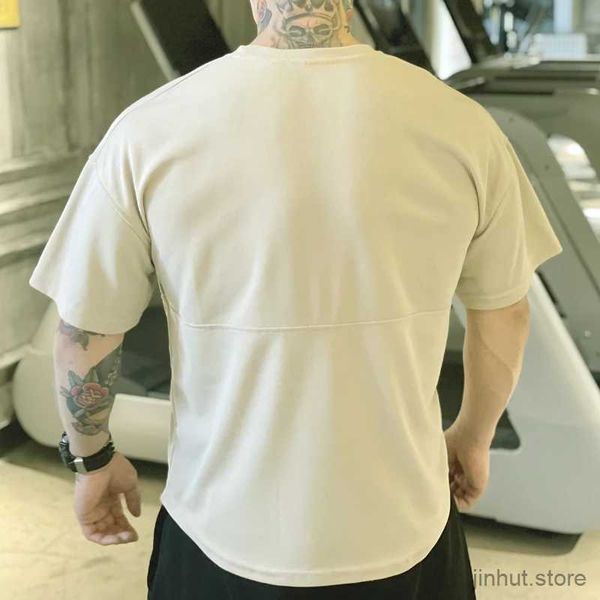 Camisetas masculinas Gimens Gym Mens Fitness Clothing Deportes masculinos Camiseta de gran tamaño Entrenamiento suelto Toe seca Tops casuales de verano