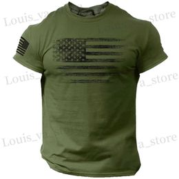 T-shirts masculins T-shirt pour hommes 3D Print USA drapeau t-shirt surdimensionné surdimensionné surdimensionné