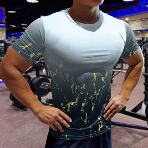 T-shirts voor heren gym T-shirt zomer sport korte mouw buitenloophoens fitnesskleding gedrukt extra grote straattop Q240426