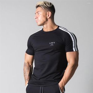 T-shirts pour hommes Gyms Vêtements Fiess Chemise de course Hommes T-shirt à col rond Coton Bodybuilding Sport Tops Gym Training