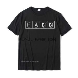 T-shirts masculins Habibi drôle arabe liban word t-shirt t-shirt mens créateur de style simple et coton h240408