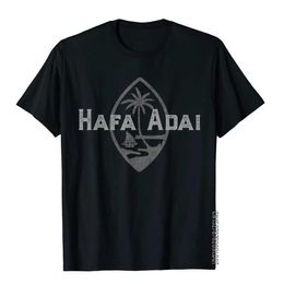 T-shirts masculins Hafa Adai - Bonjour de Guam Retro Design T-shirt Mens Cotton Shirt Top Top Top nouvellement personnalisé D240509