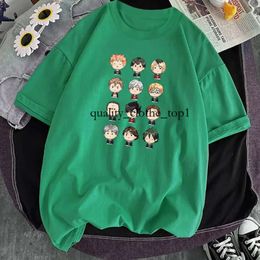 T-shirts masculins haikyuu kageyama tobio anime man shirt lâches décontractées manches courtes marques de mode noire 2024 haruku crewneck camisetas t-shirt coton imprimé 886