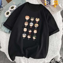 Heren t shirts haikyuu kageyama tobio anime man shirt los casual korte mouw zwart mode merk 2024 haruku crewneck camisetas geprint katoen t-shirt 120