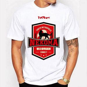 Heren t shirts haikyuu t-shirts nekoma volleybal club zomer harajuku shirt heren oversized short mouw tees round nek tops hiphop t-shirt