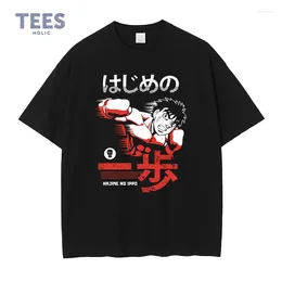 T-shirts pour hommes Hajime No Ippo Modèle T-shirts Hommes Streetwear Anime La chemise de combat Harajuku Manches courtes Manga Makunouchi Tops Tees
