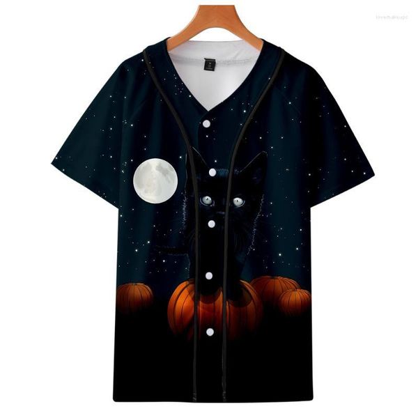 T-shirts pour hommes Halloween 3D T-shirt de baseball imprimé Femmes / Hommes Mode Été T-shirt à manches courtes 2023 Casual Streetwear Vêtements pour hommes