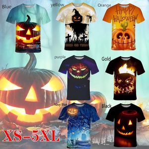 Heren t shirts Halloween kostuum pompoenkop schedel schedel korte mouwen man 3D t-shirt getijden maat kleding