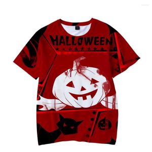 Heren T-shirts Halloween Explosive Pumpkin Head Ghost 3D Digitale druktrend Casual volwassen kinderen Korte mouw T-shirts