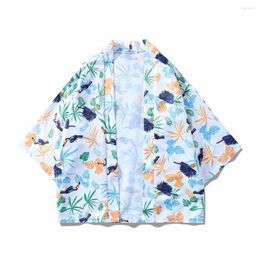 T-shirts pour hommes HAMBODER Shirt Kimono Cardigan Oversize Fashion Imprimé