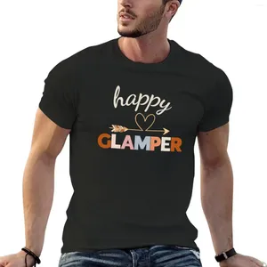 T-shirts pour hommes Happy Glamper Boho Couleurs T-shirt Tops mignons Chemise à séchage rapide Ajustée pour les hommes