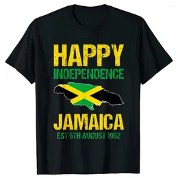 T-shirts voor heren Happy Independence Jamaica Est 6 augustus 1962 Jamaicaanse Tee Tops Ronde hals Korte mouwen Mode-t-shirt Kleding Casual