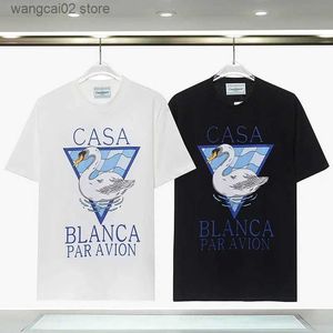 T-shirts hommes Harajuku 23SS New Casa Lettre Impression Noir T-shirt Haute Qualité Hommes Femmes 100% Coton Casual Mode T240401